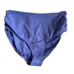 Anne Cole Periwinkle 3 Way Convertible High Waisted Bikini Bottom Ruched Size XL